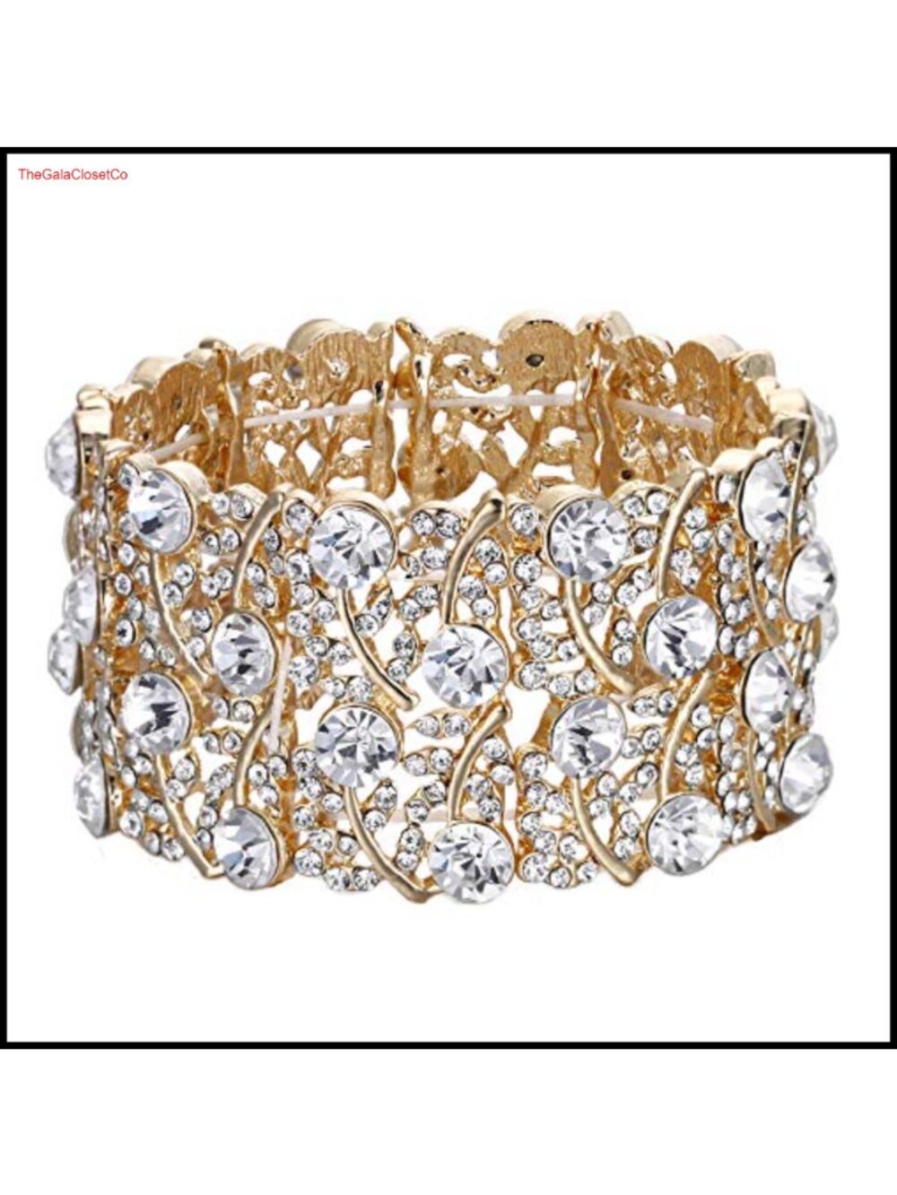 Austrian Crystal Stretch Tennis Bracelet Wedding Cluster